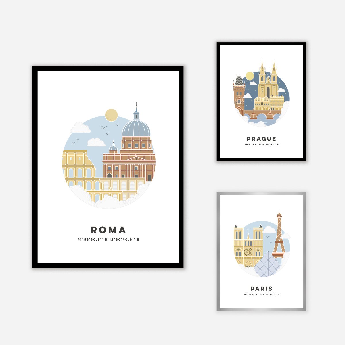 Paris Cityscape Colour Art Print - DesignPlace