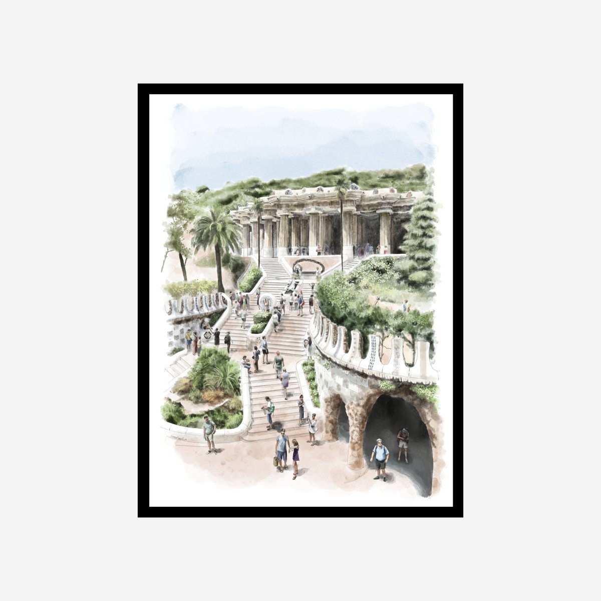 Park Güell Escalera Art Print - DesignPlace