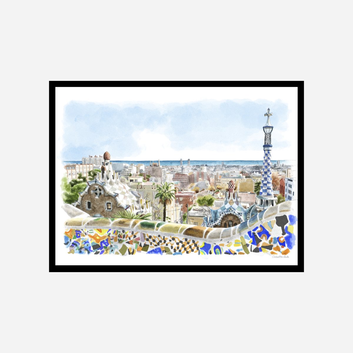 Park Güell Vistas Art Print - DesignPlace