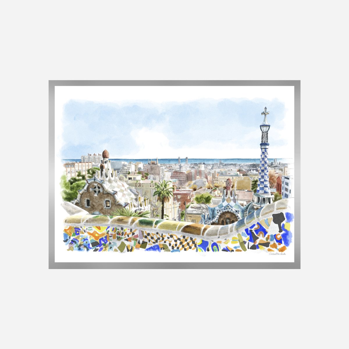 Park Güell Vistas Art Print - DesignPlace