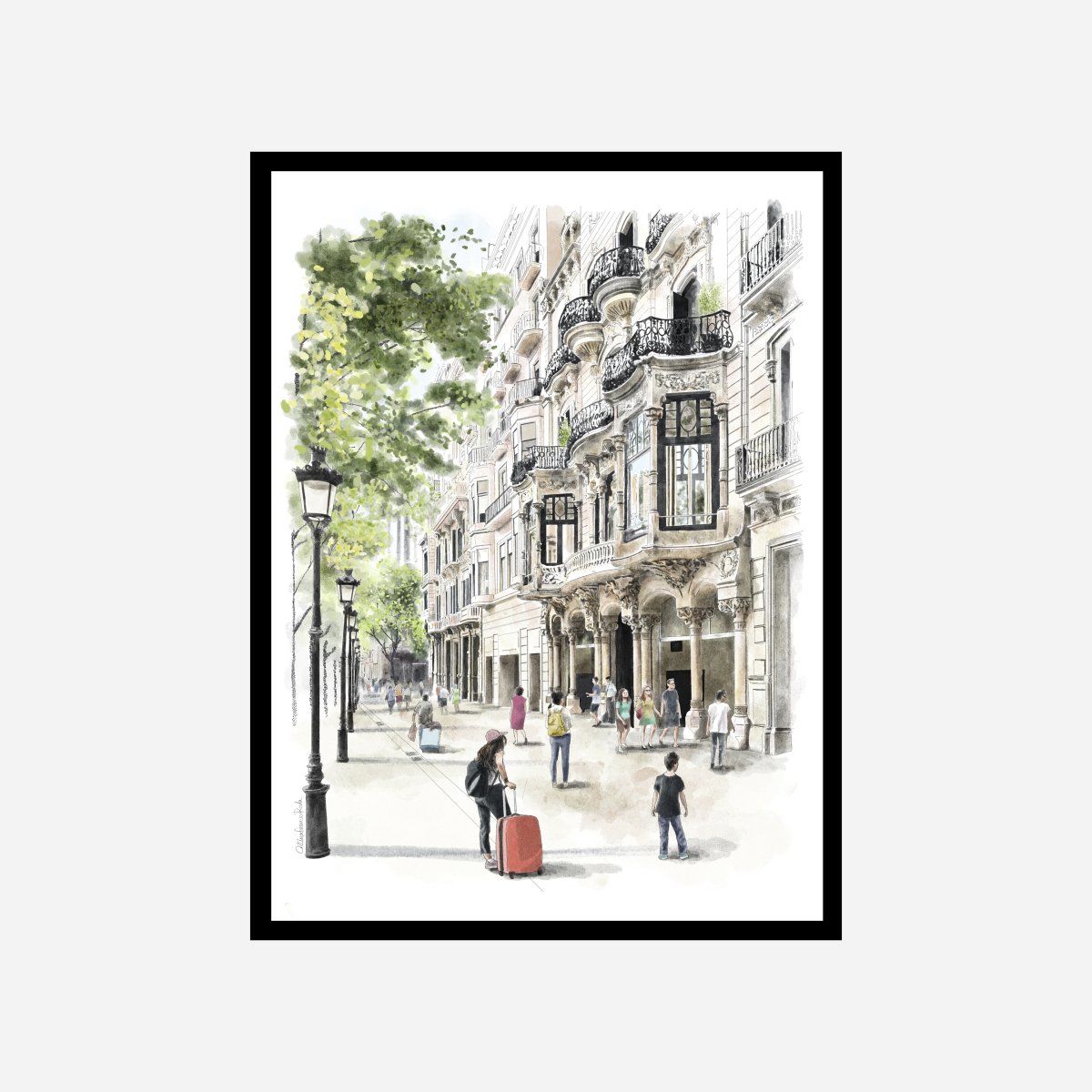 Passeig De Gracia Art Print - DesignPlace