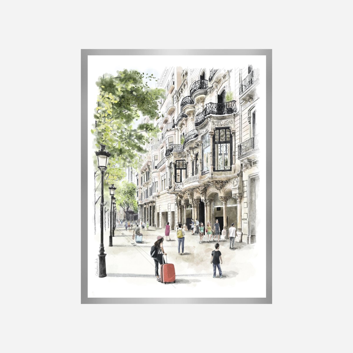 Passeig De Gracia Art Print - DesignPlace