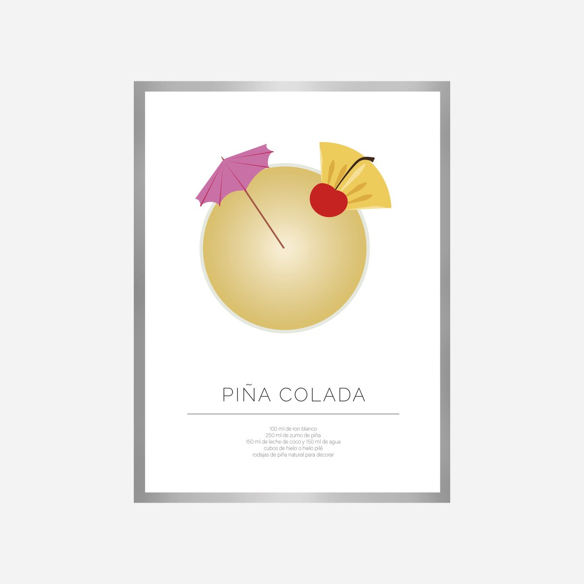 Piña Colada Line Art Print - DesignPlace