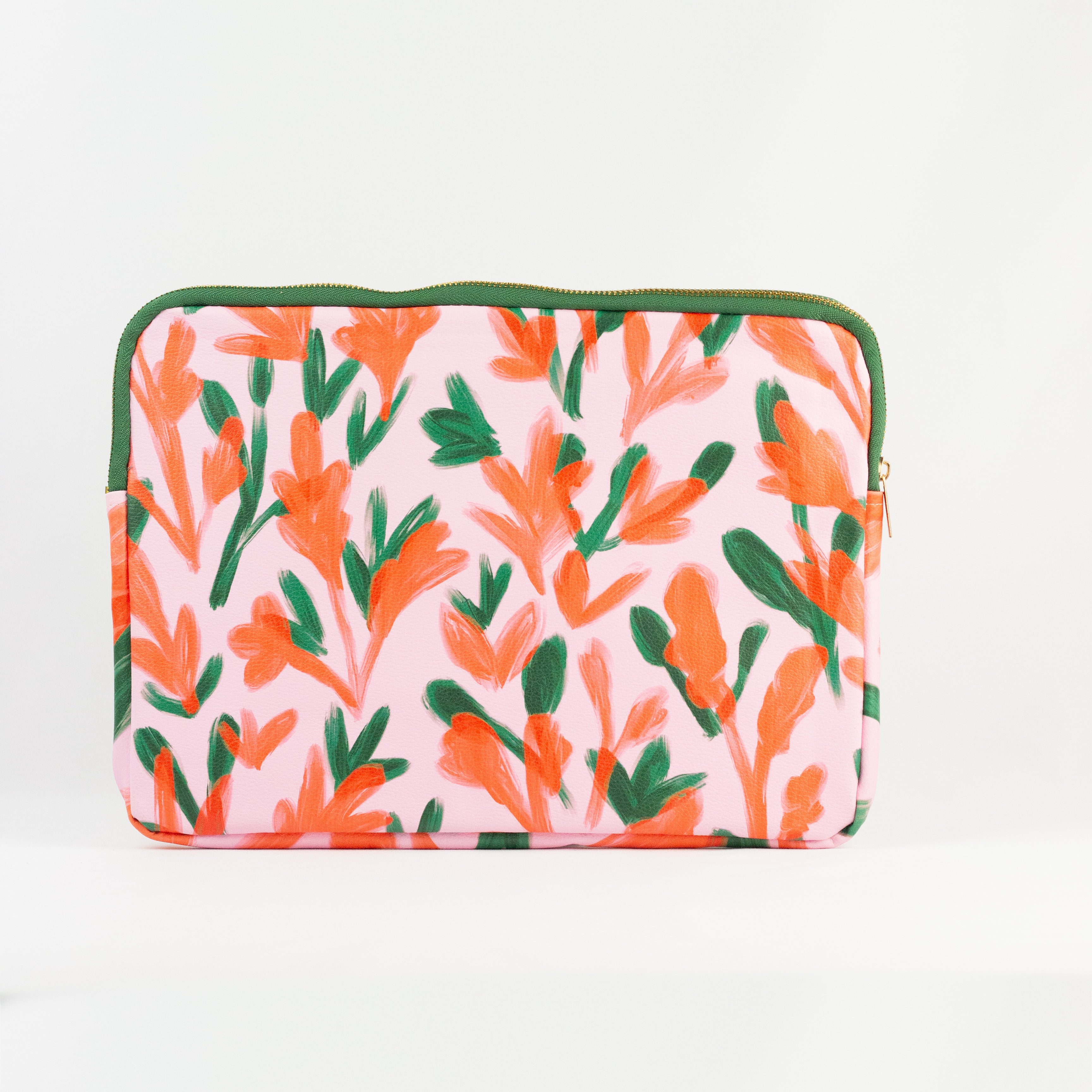 Pink & Green Flowers Laptop Sleeve 13" Laptop