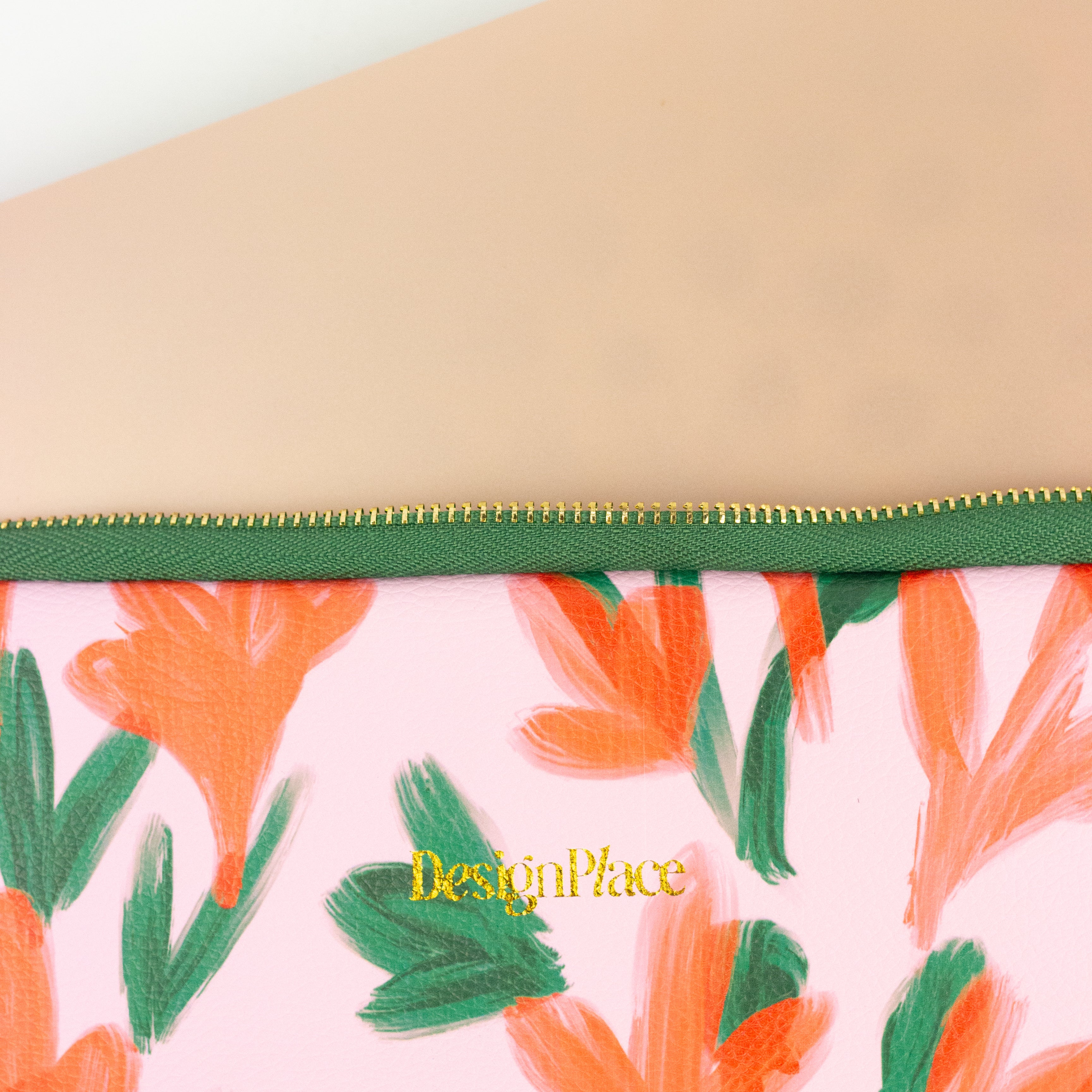 Pink & Green Flowers Laptop Sleeve 13" Laptop