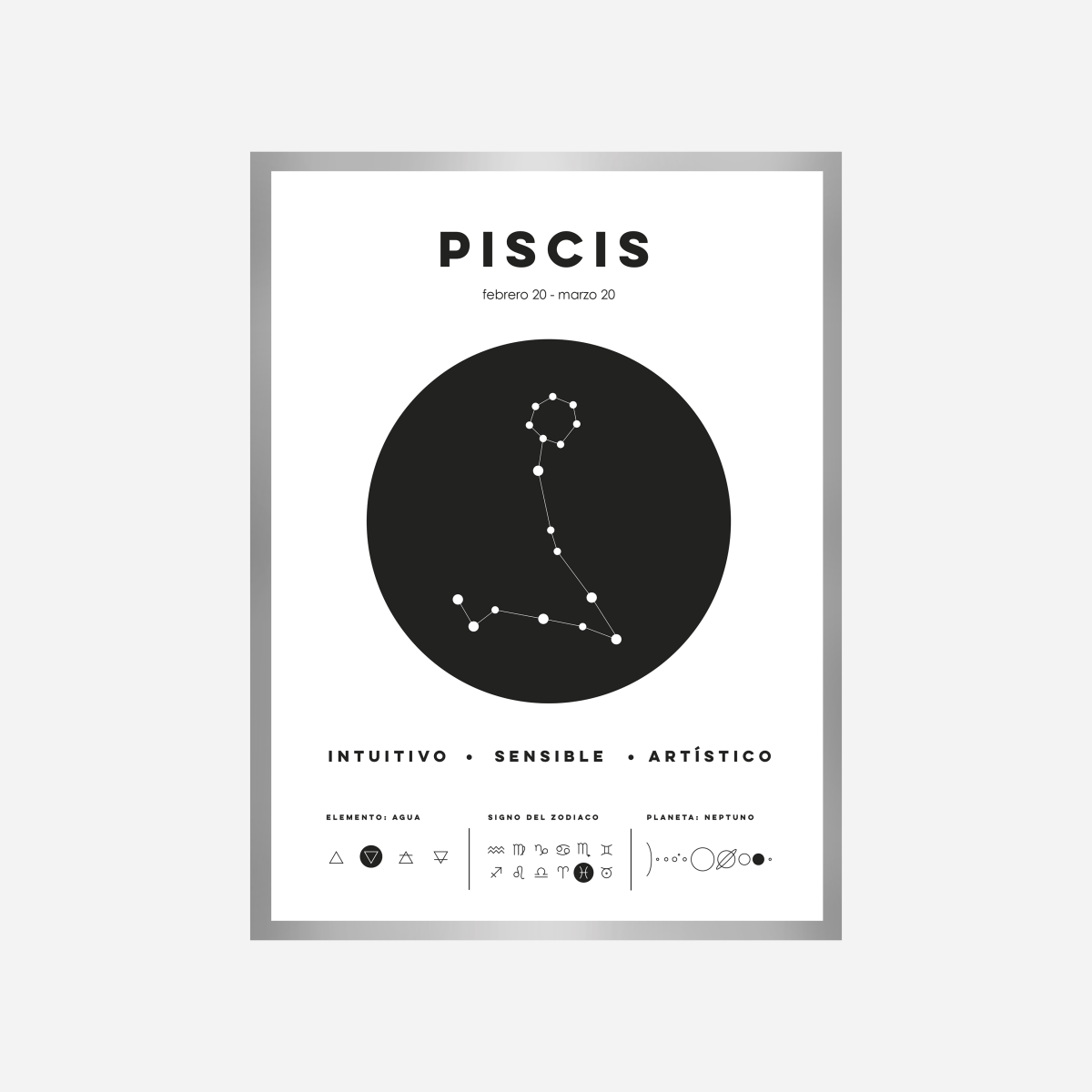 Piscis Zodiac Sign Art Print - DesignPlace