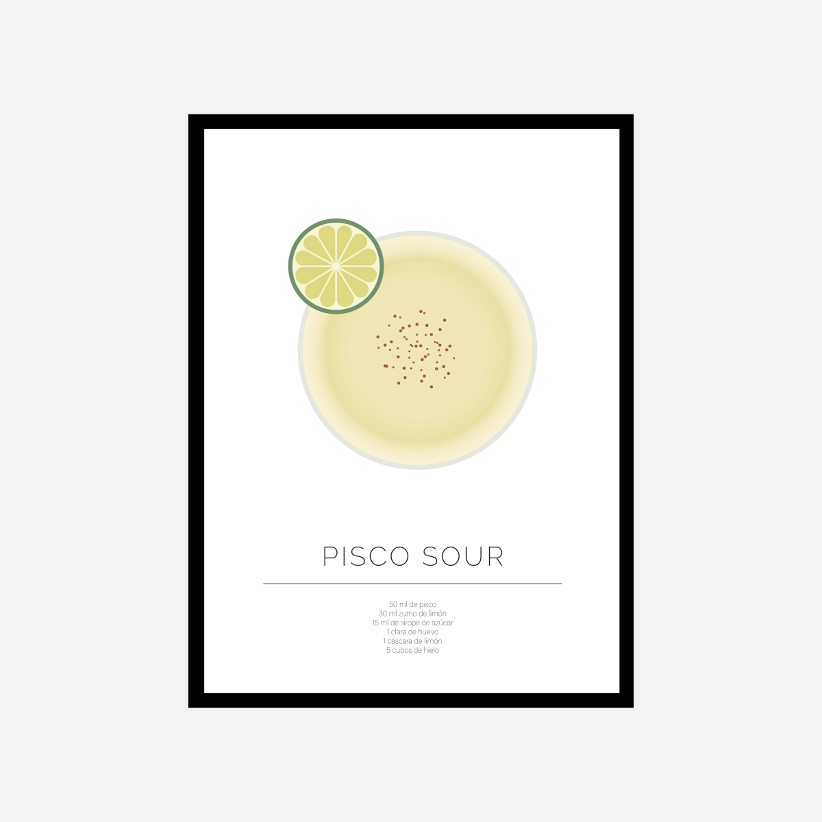 Pisco Sour Line Art Print - DesignPlace