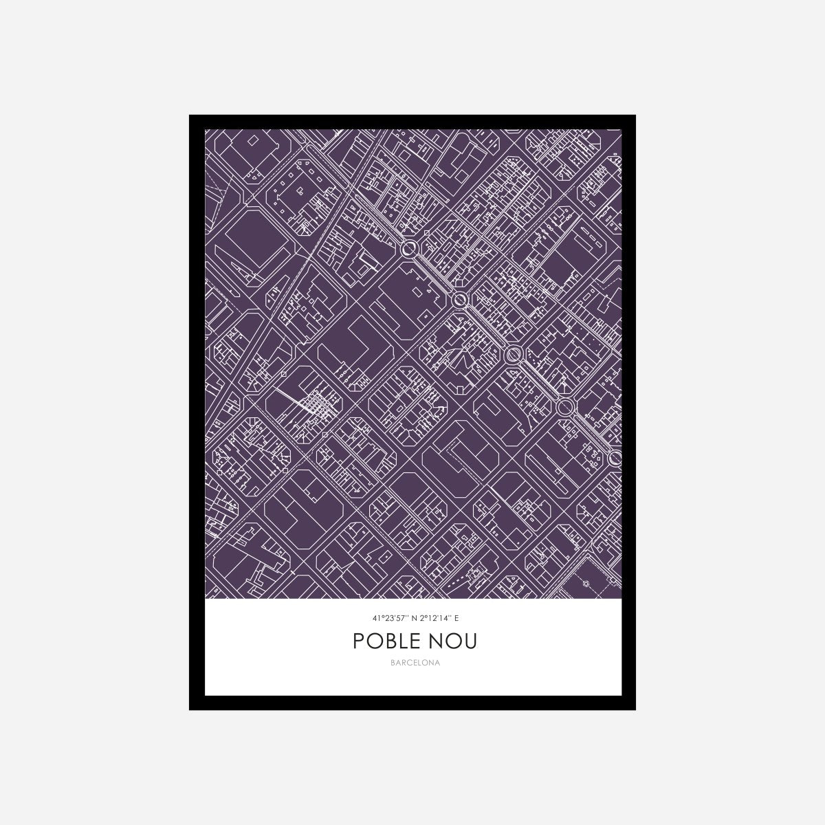 Poble Nou Line Map Art Print - DesignPlace