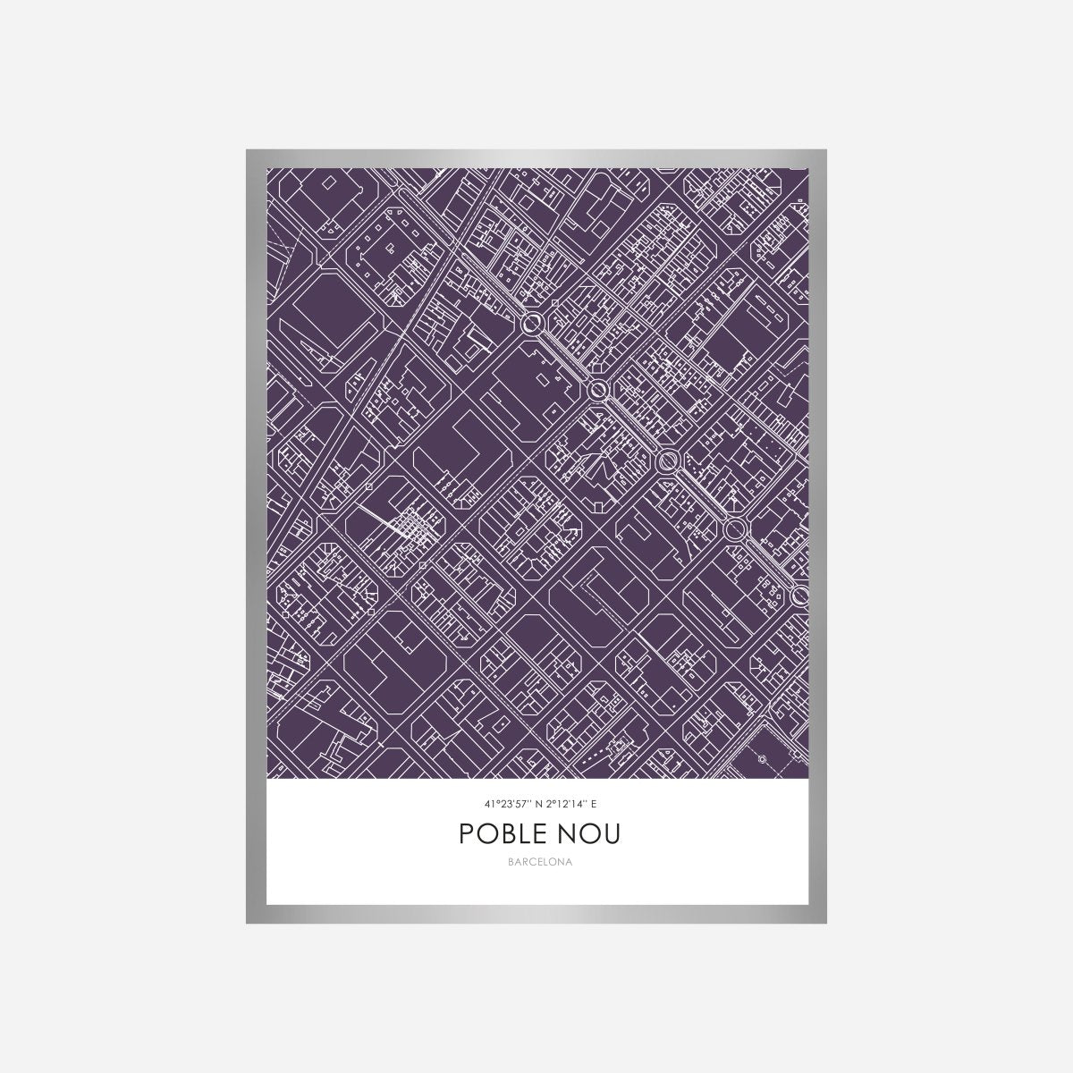 Poble Nou Line Map Art Print - DesignPlace