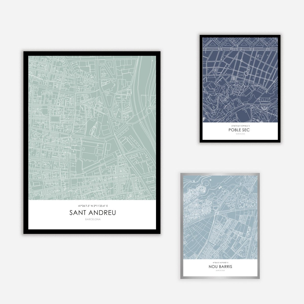 Poble Sec Line Map Art Print - DesignPlace