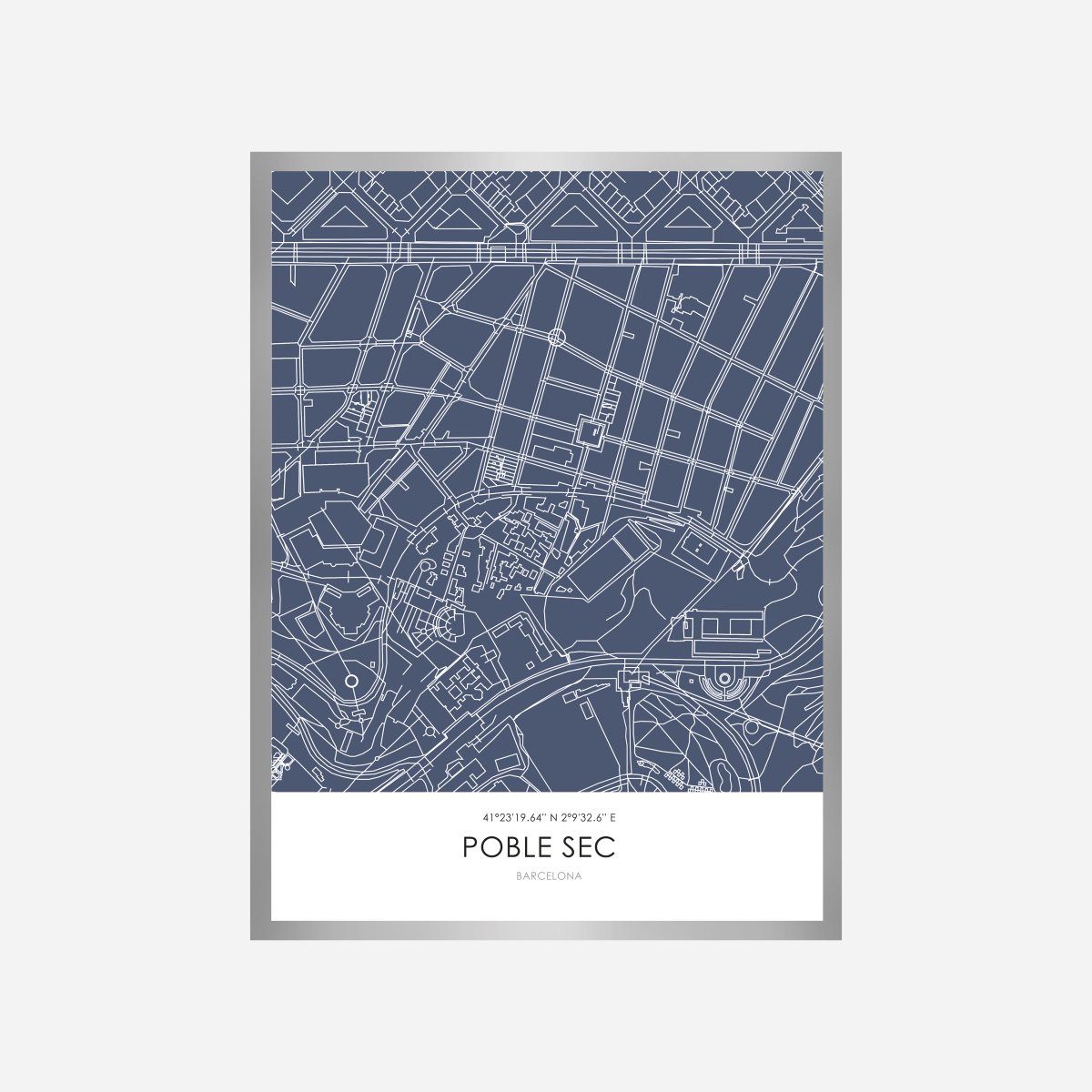 Poble Sec Line Map Art Print - DesignPlace