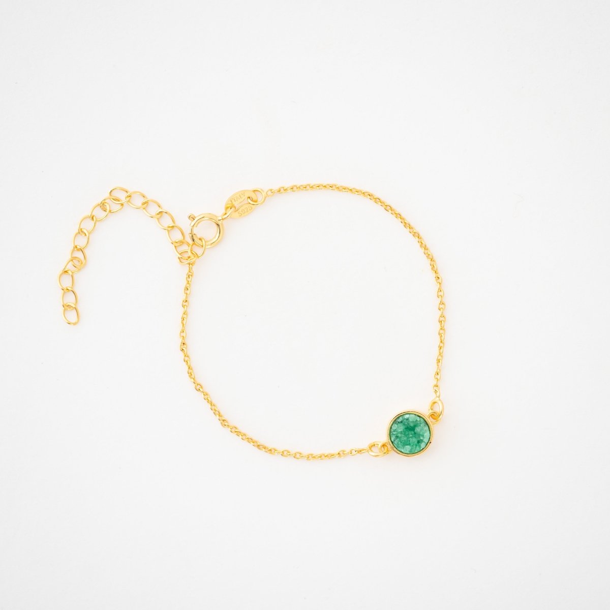 Pulsera Piedra Drusa Turquesa Dorado - DesignPlace