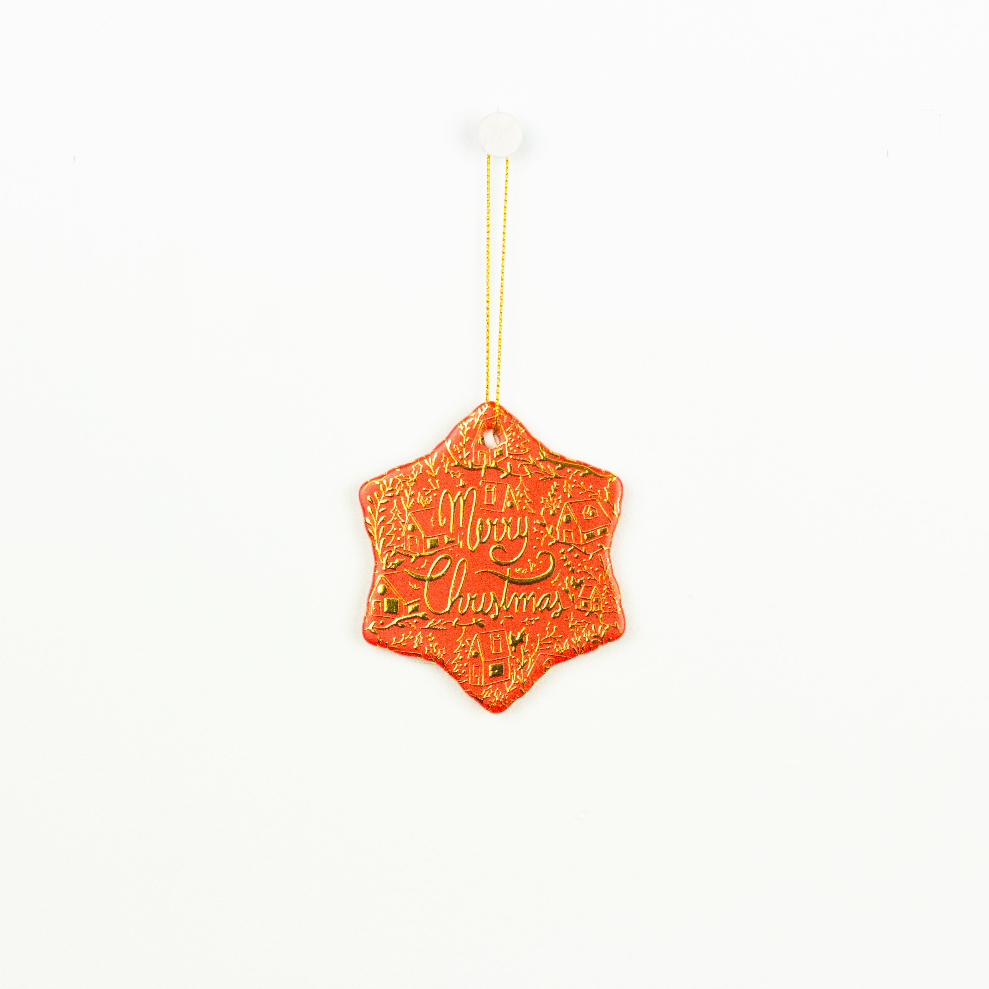 Red Star Merry Christmas Ornament