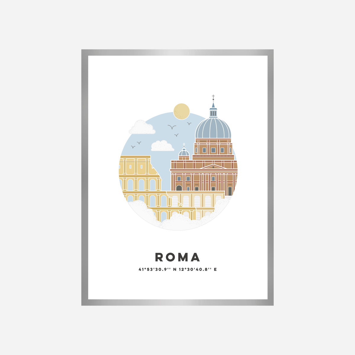 Roma Cityscape Colour Art Print - DesignPlace