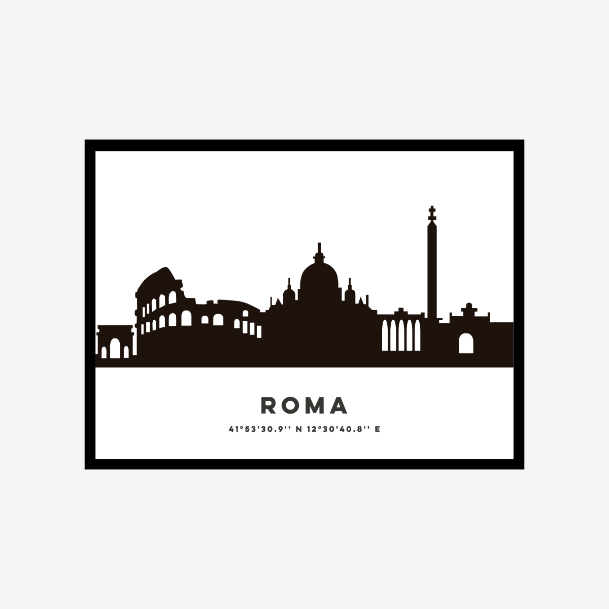 Roma Skyline Art Print - DesignPlace