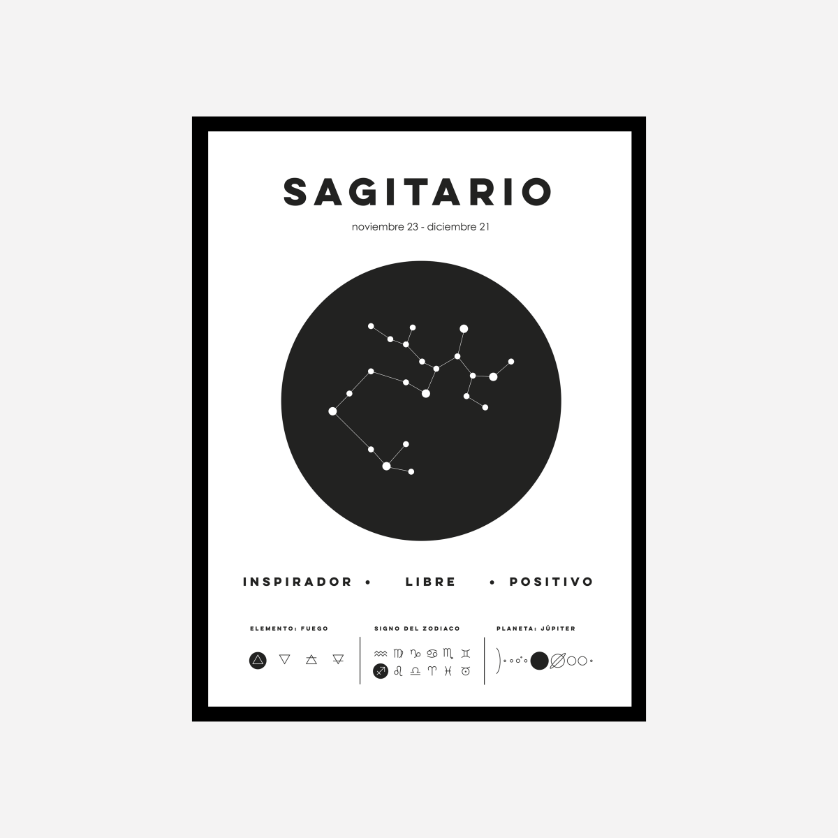 Sagitario Zodiac Sign Art Print - DesignPlace