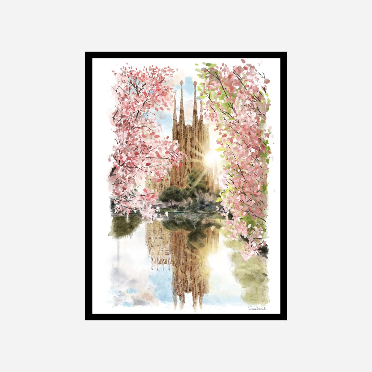 Sagrada Familia en Primavera Art Print - DesignPlace