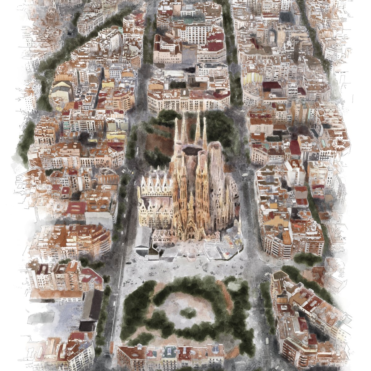 Sagrada Familia Vistas Art Print - DesignPlace