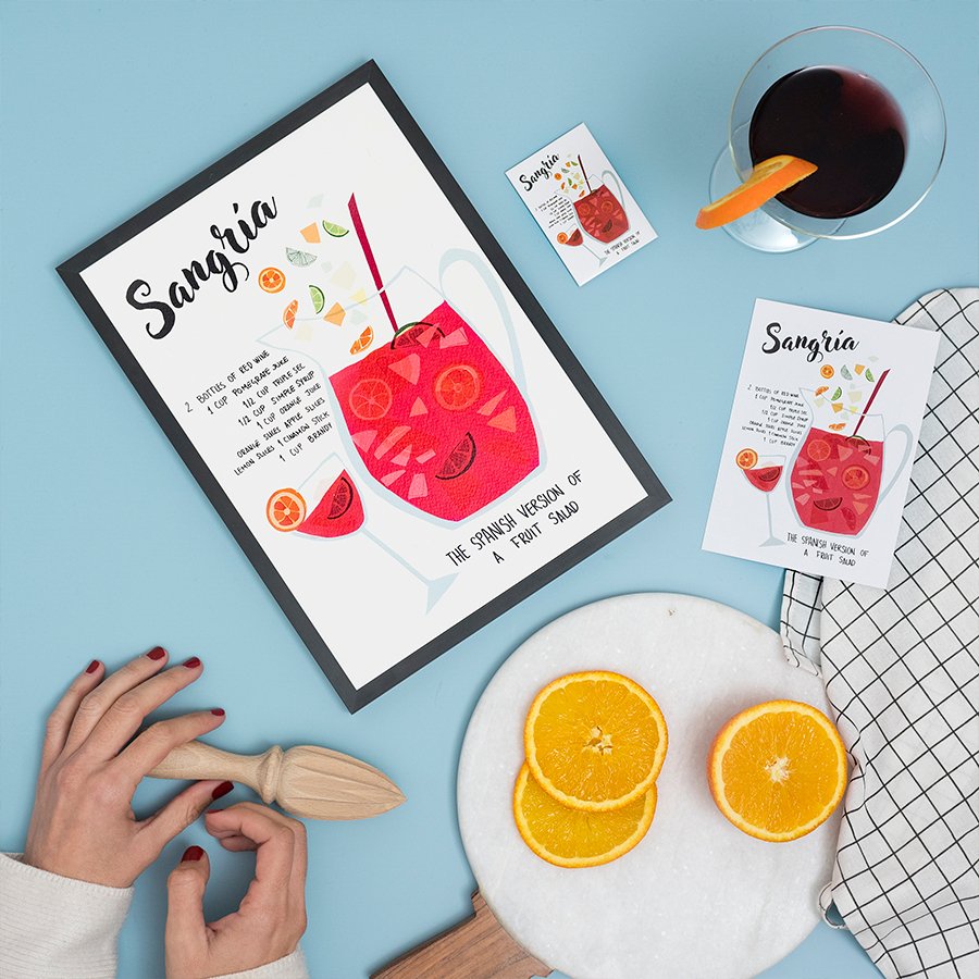 Sangria Recipe Art Print - DesignPlace