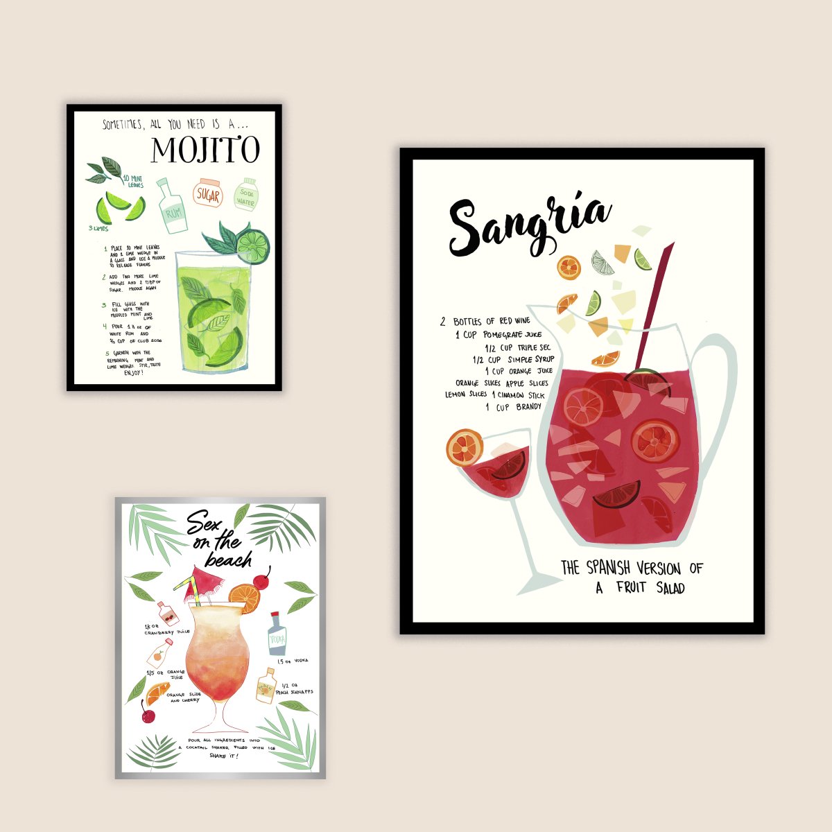 Sangria Recipe Art Print - DesignPlace