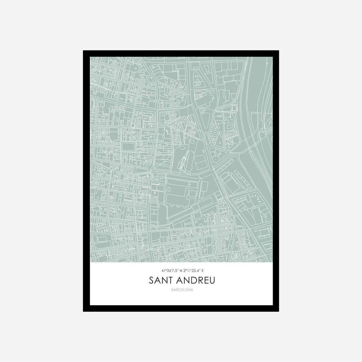 Sant Andreu Line Map Art Print - DesignPlace