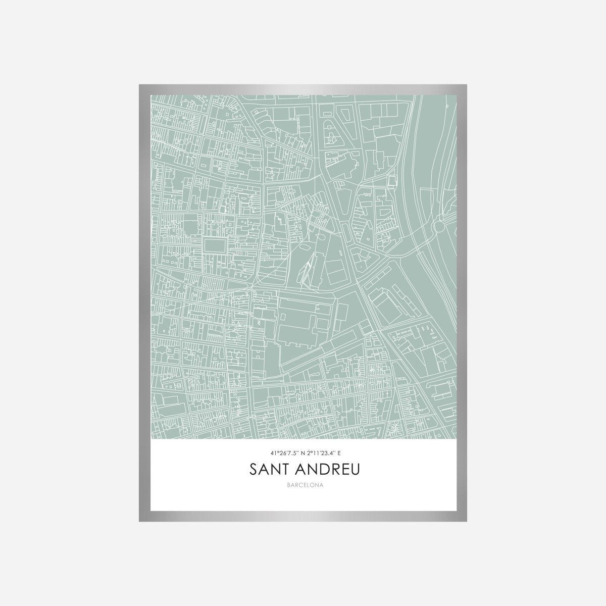 Sant Andreu Line Map Art Print - DesignPlace