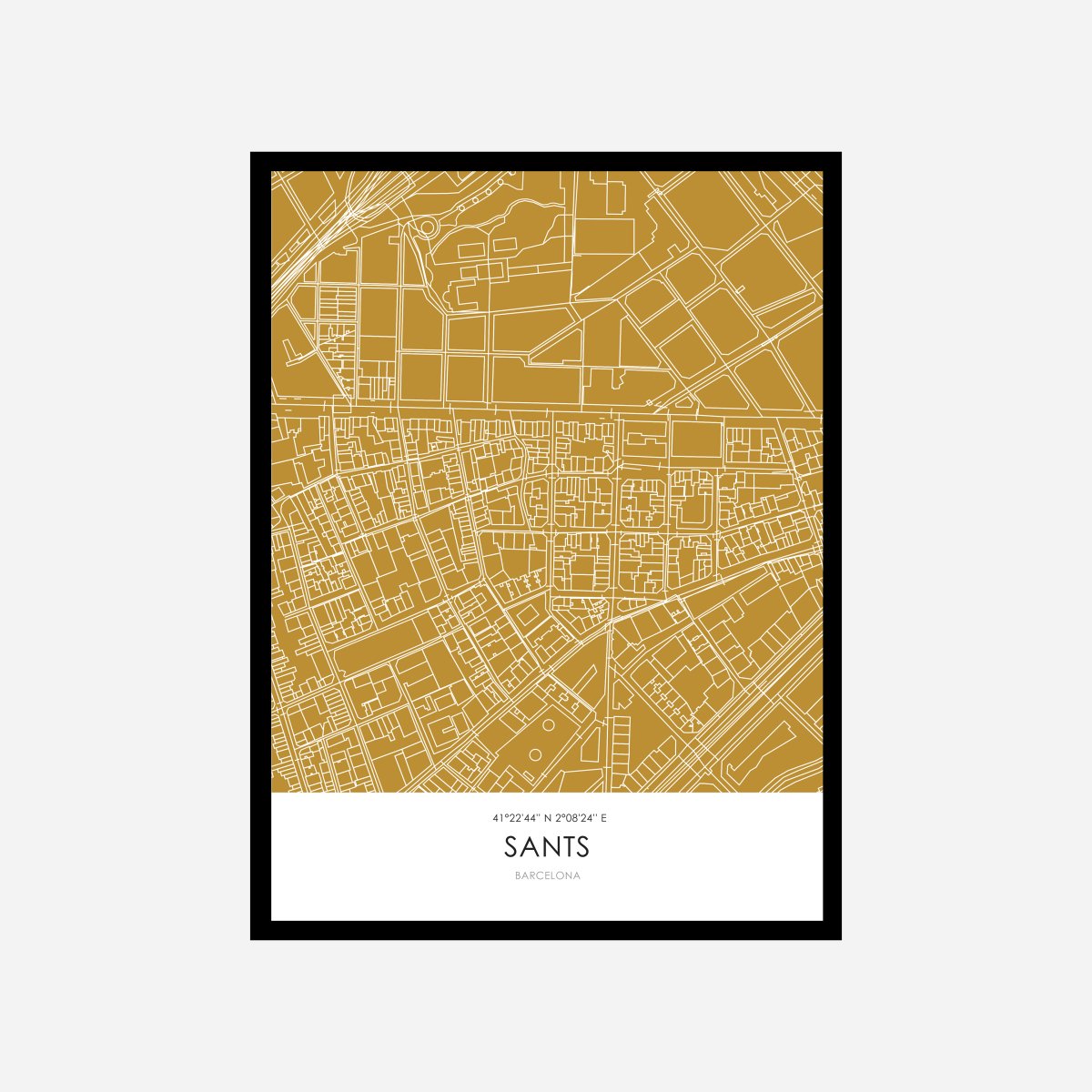 Sants Line Map Art Print - DesignPlace