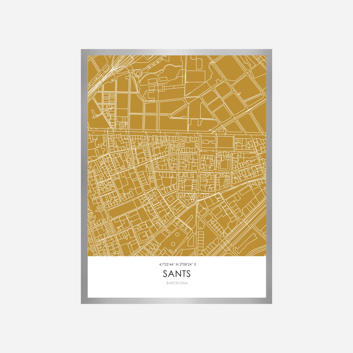 Sants Line Map Art Print - DesignPlace