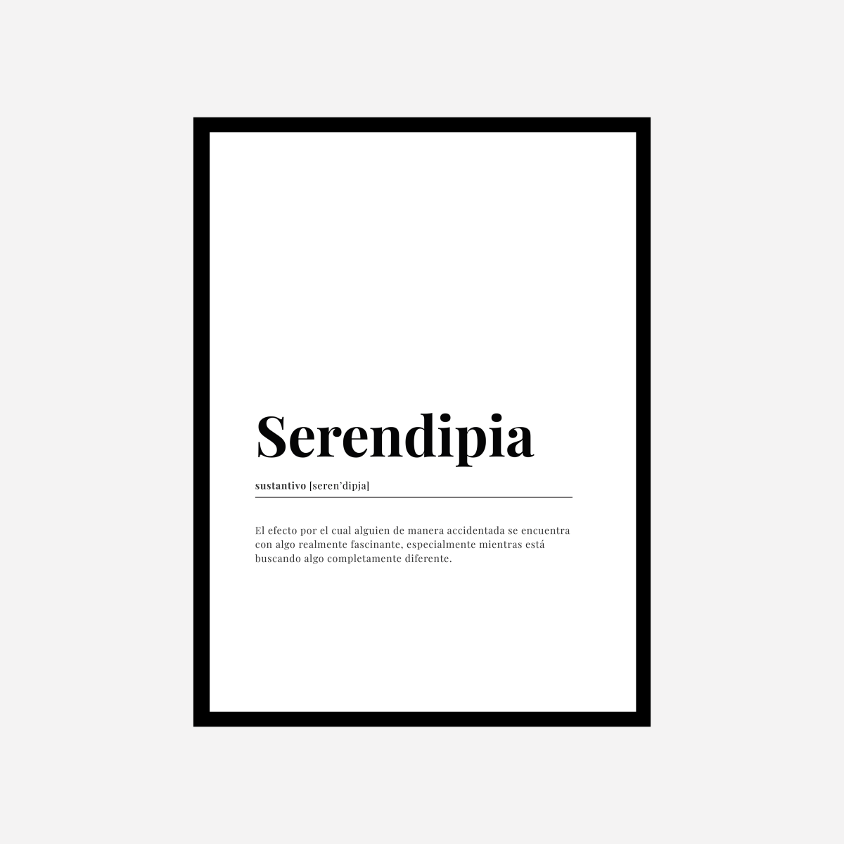 Serendipia Castellano Dictionary Art Print - DesignPlace