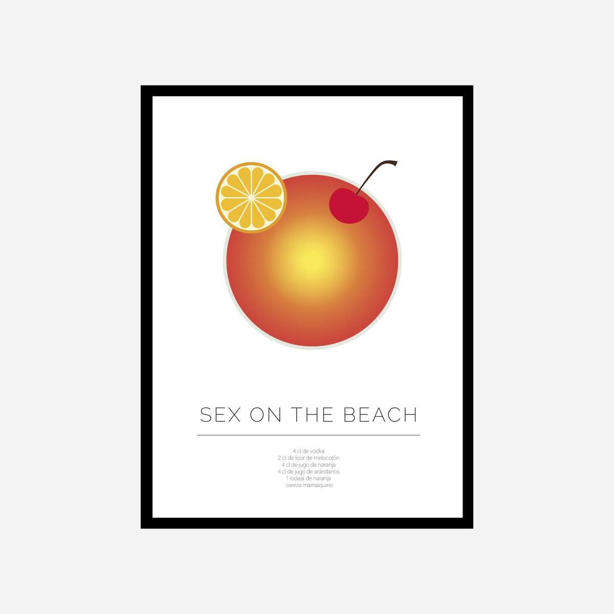 Sex On The Beach Line Art Print - DesignPlace