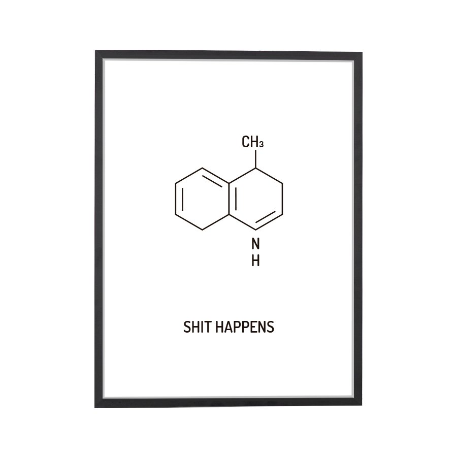 Shit Happens Chemical Structure Art Print - DesignPlace