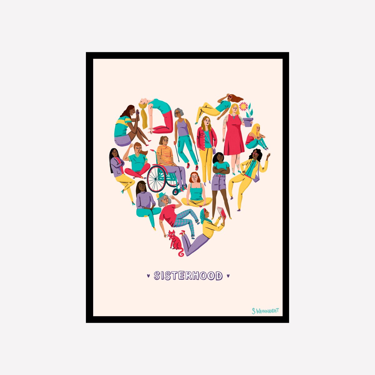 Sisterhood Heart Art Print - DesignPlace