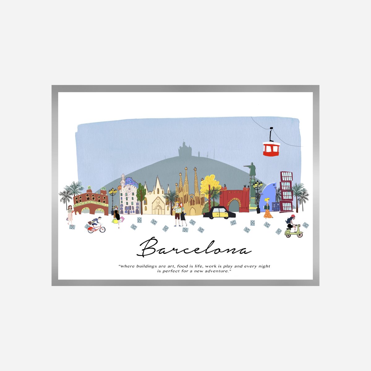 Skyline Barcelona Art Print - DesignPlace