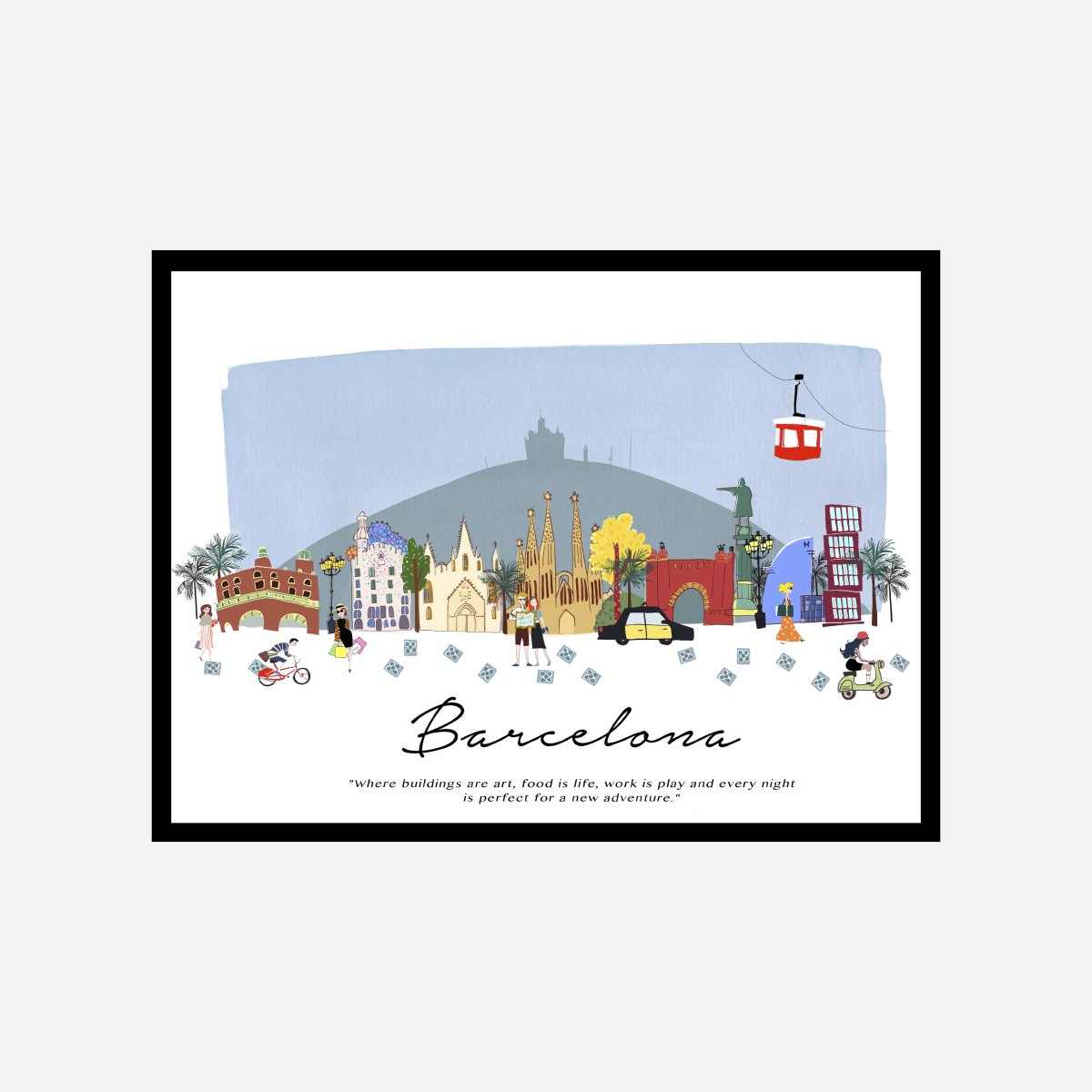 Skyline Barcelona Art Print - DesignPlace