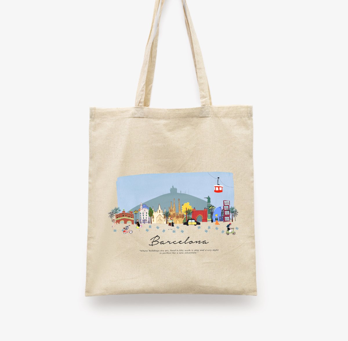 Skyline Barcelona Tote Bag - DesignPlace