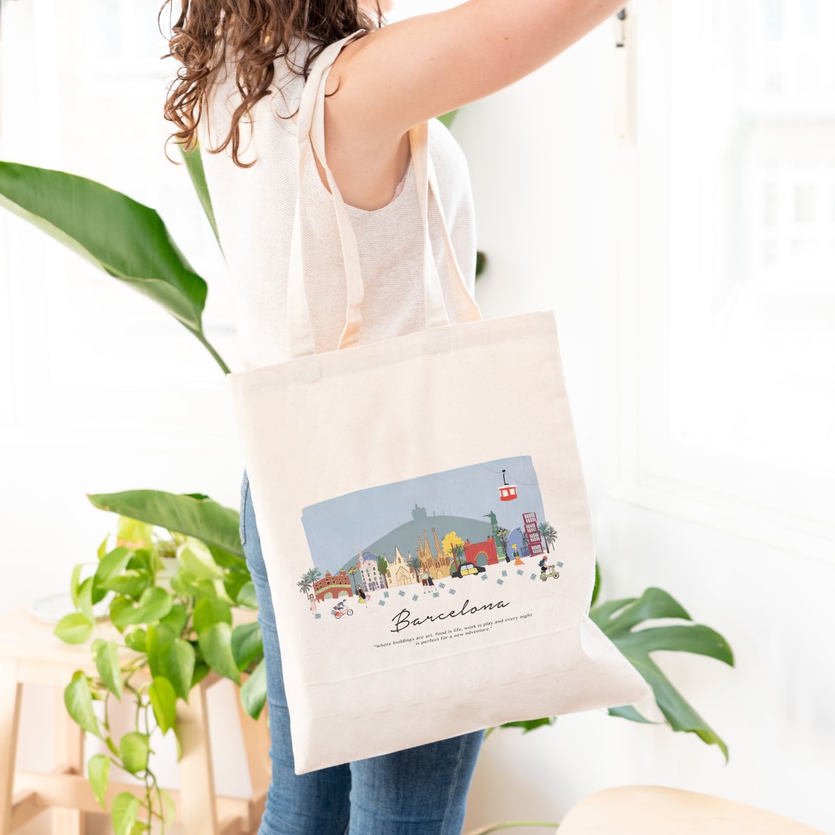 Skyline Barcelona Tote Bag - DesignPlace