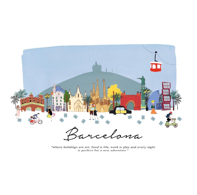 Skyline Barcelona Tote Bag - DesignPlace