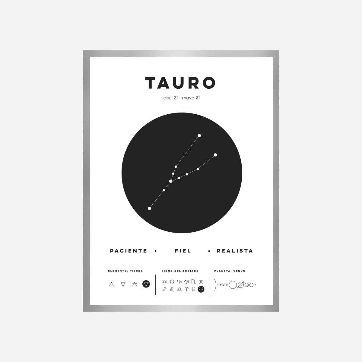 Tauro Zodiac Sign Art Print - DesignPlace