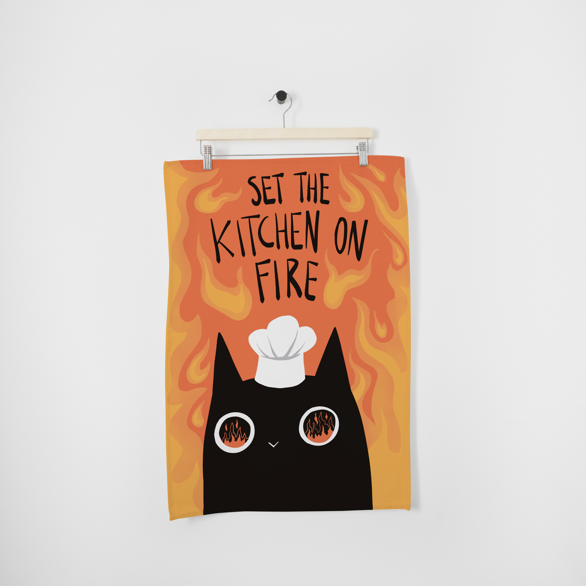 Set the Kitchen on Fire Tea Towel