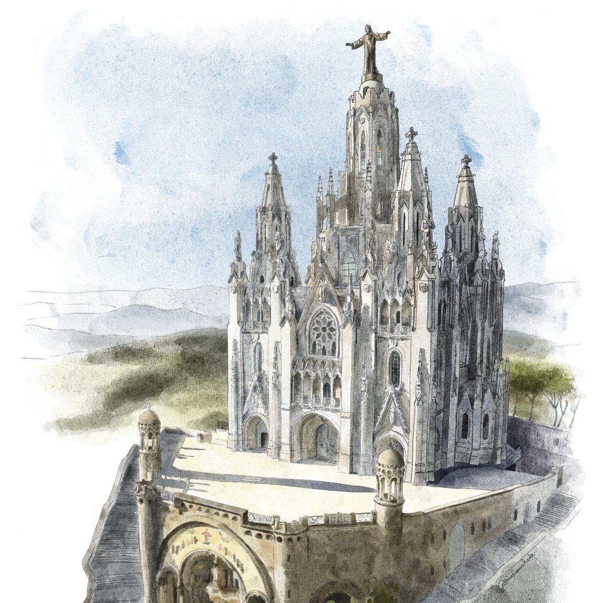 Tibidabo View Art Print - DesignPlace