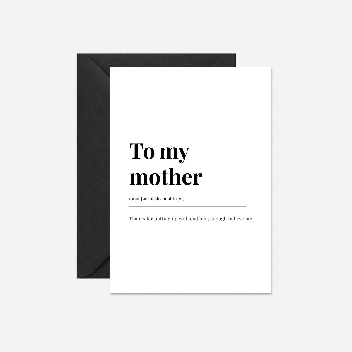 To My Mother Dictionary Card - DesignPlace