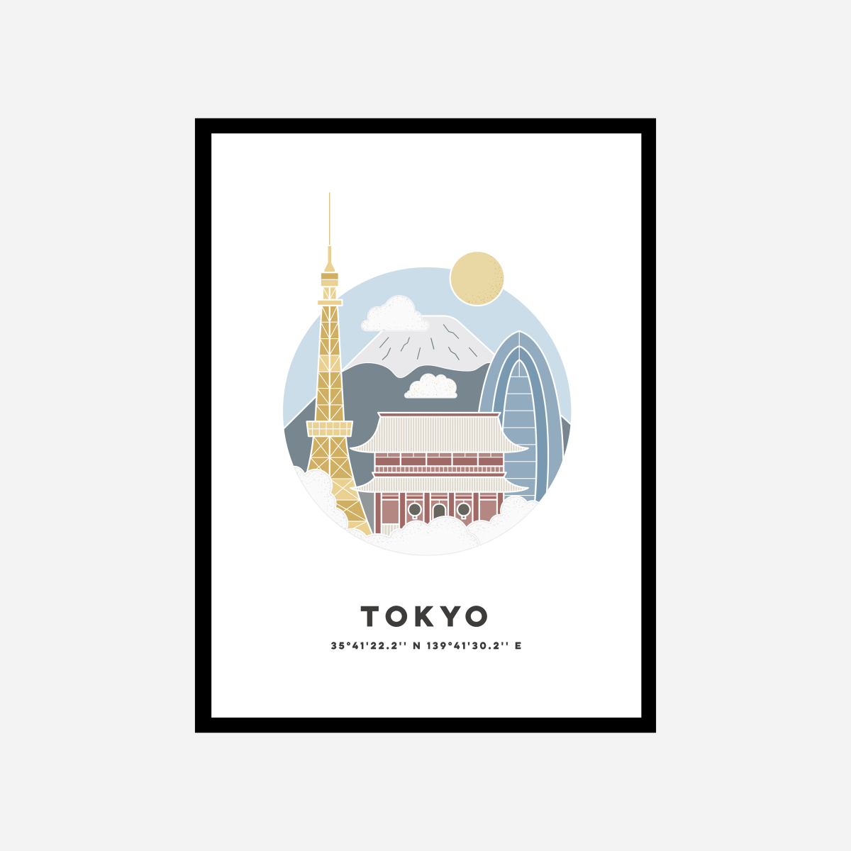 Tokyo Cityscape Colour Art Print - DesignPlace