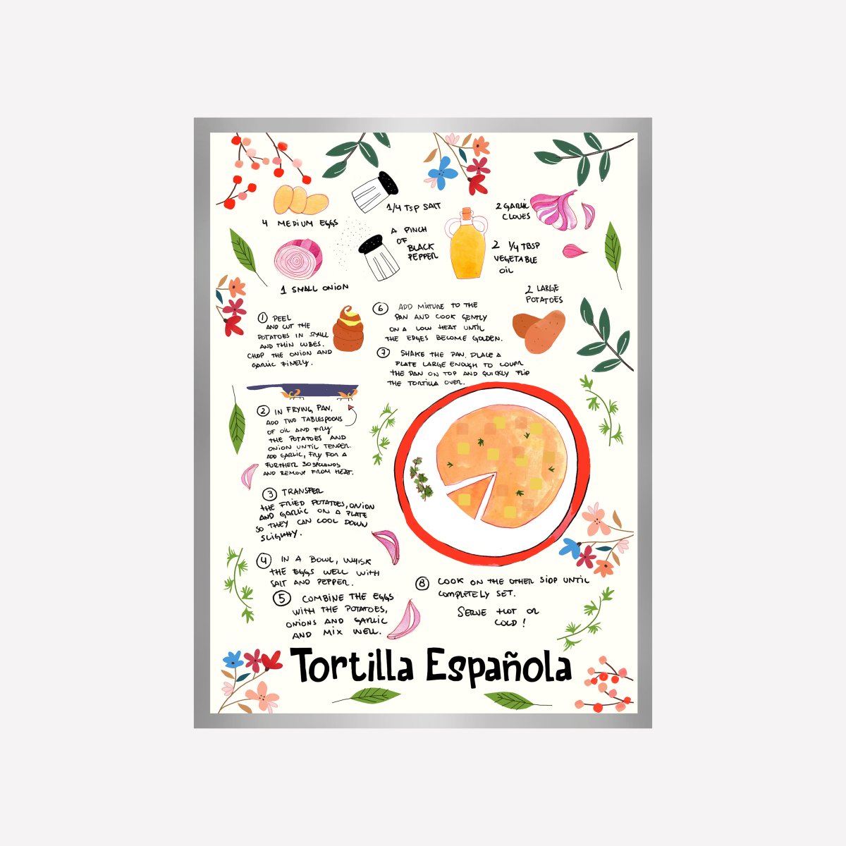 Tortilla Española Recipe Art Print - DesignPlace