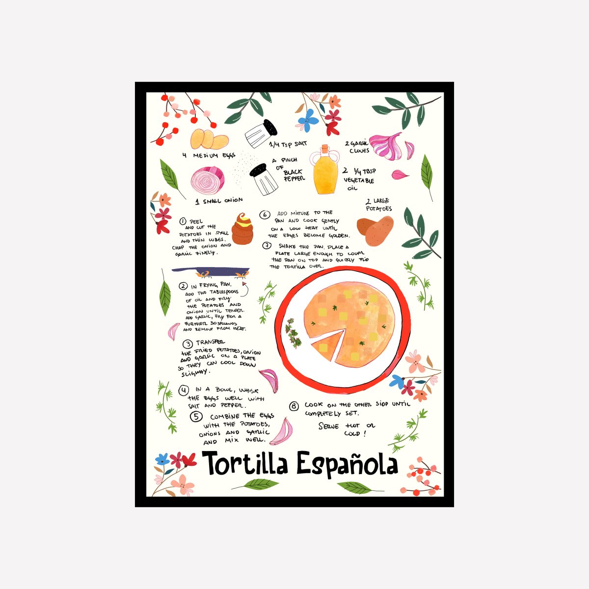 Tortilla Española Recipe Art Print - DesignPlace