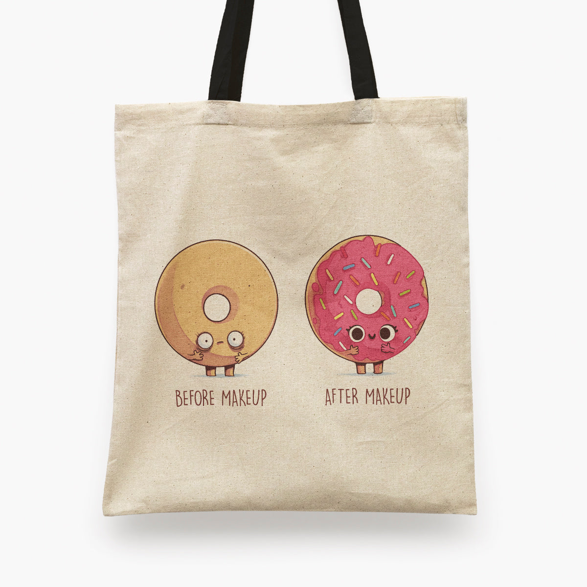 Before After Makeup Donut Tote Bag