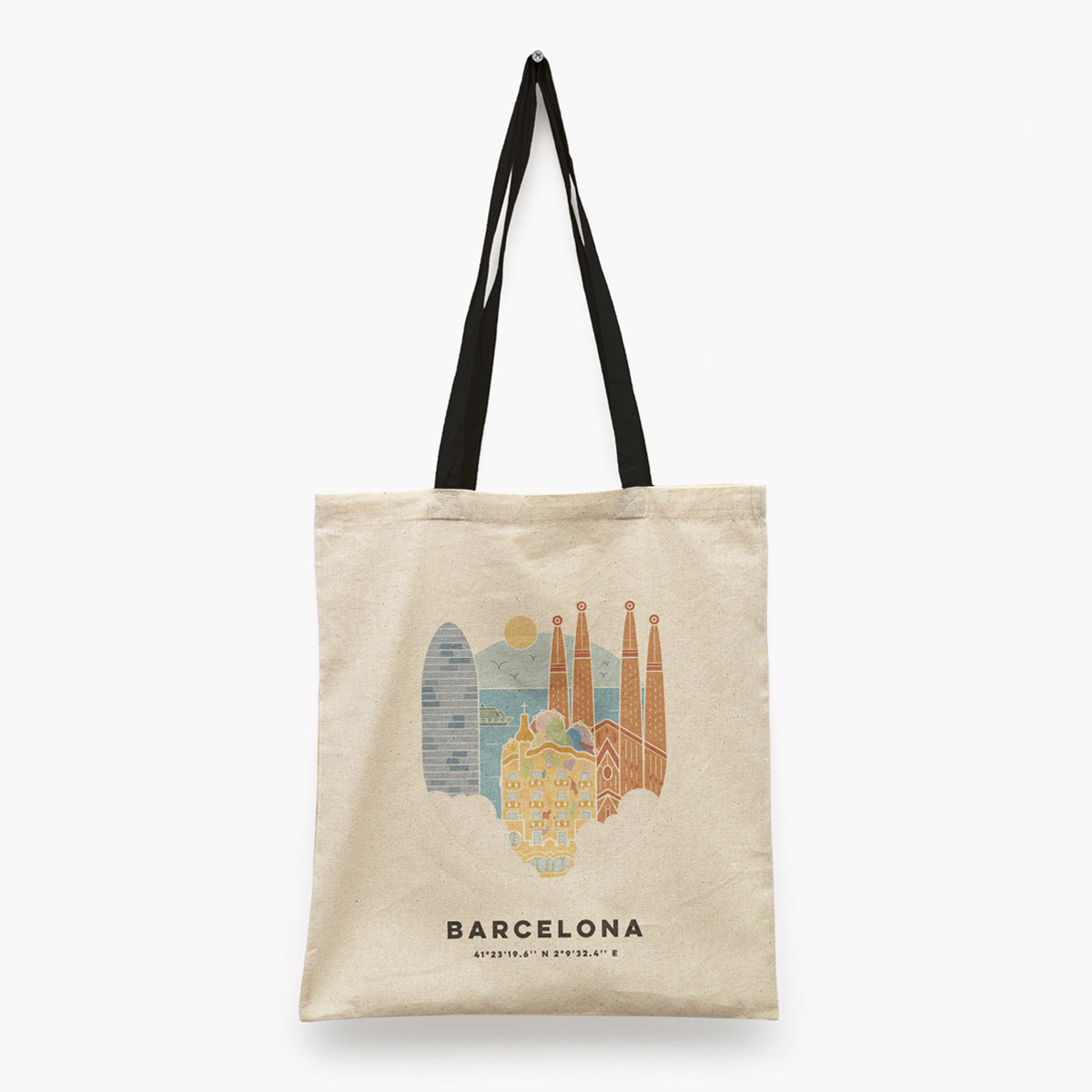 Barcelona Cityscape Colour Tote Bag