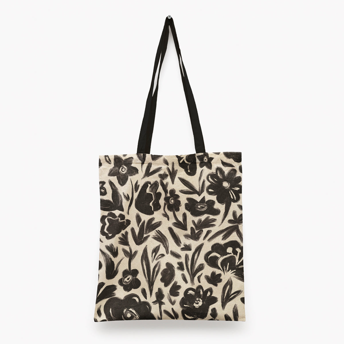 Black & White Flowers Tote Bag