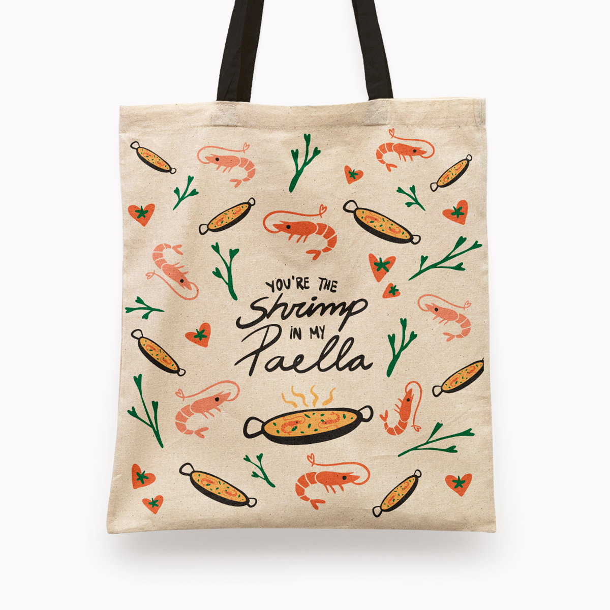 Shrimp in my Paella Tote Bag
