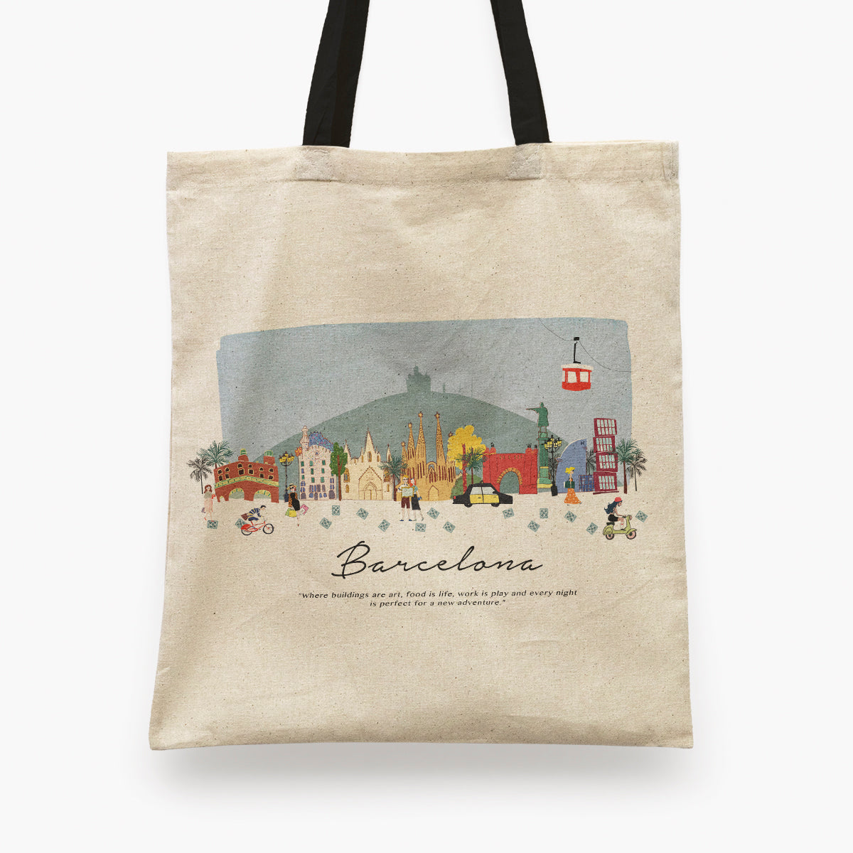 Skyline Barcelona Tote Bag