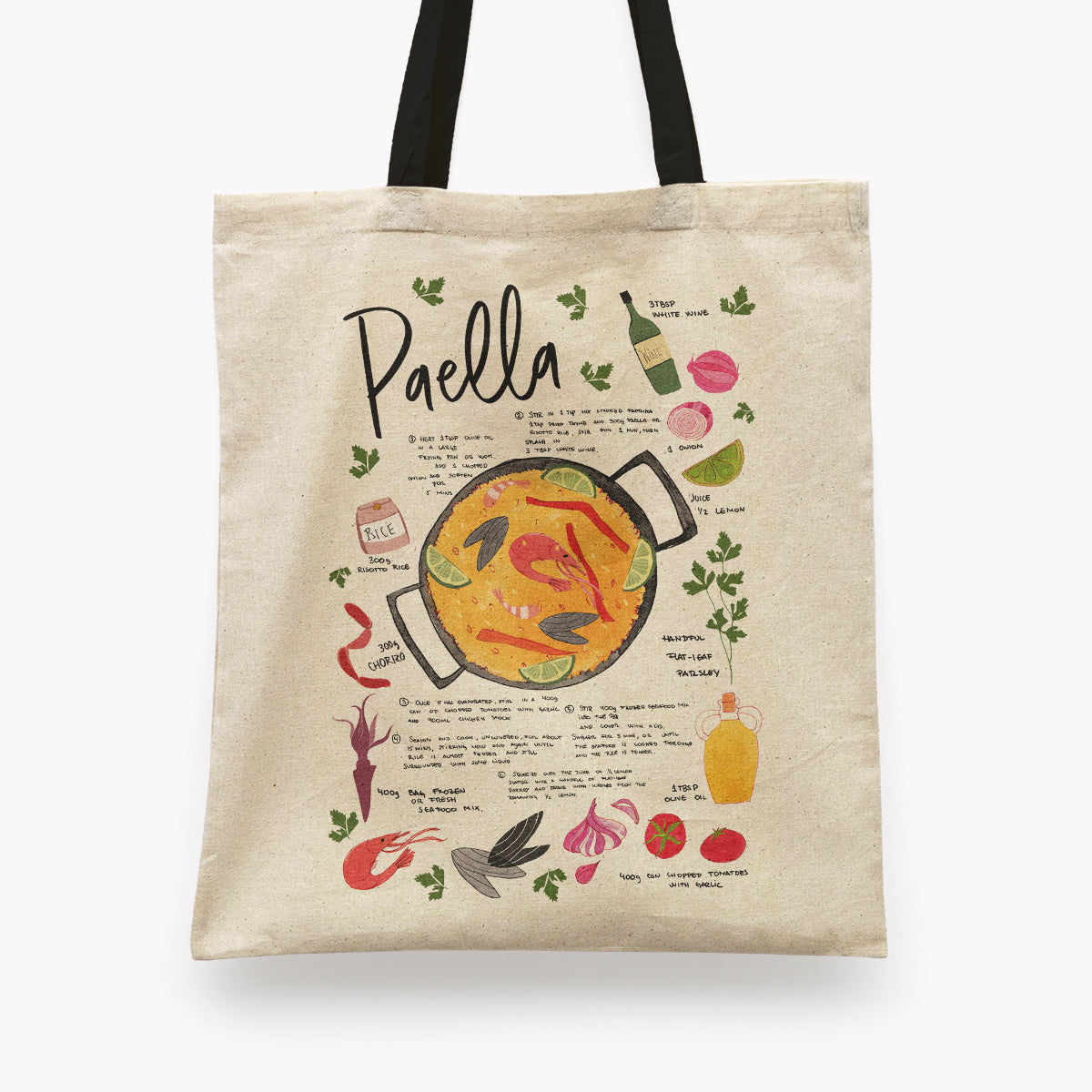 Paella Receta Tote Bag